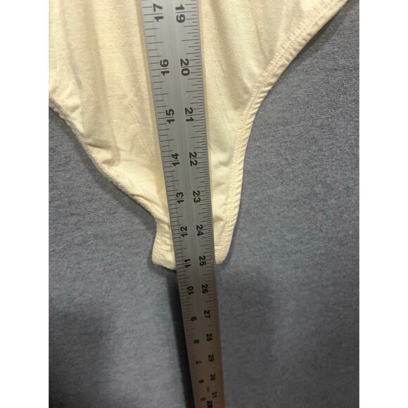 Vinatge B.O.G. Womens Viscose Embroidery Hi Cut Women Bodysuit Ivory Size Small - Picture 7 of 11